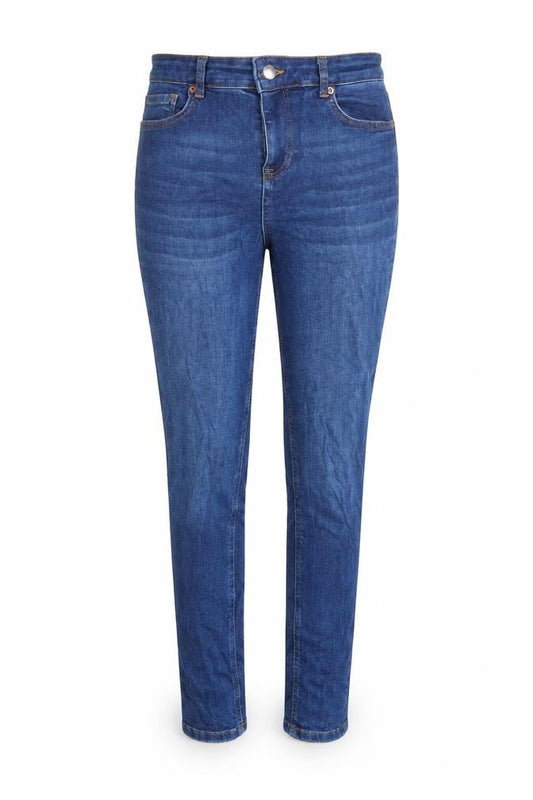 Front view of Dunnes Women’s Blue High Rise Skinny Jeans, size UK 14