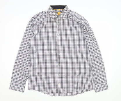 Redmond Men's Multicoloured Check Long Sleeve Non-Iron Cotton Shirt L