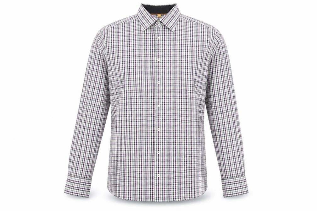 Redmond Men's Multicoloured Check Long Sleeve Non-Iron Cotton Shirt L