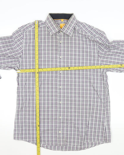 Redmond Men's Multicoloured Check Long Sleeve Non-Iron Cotton Shirt L
