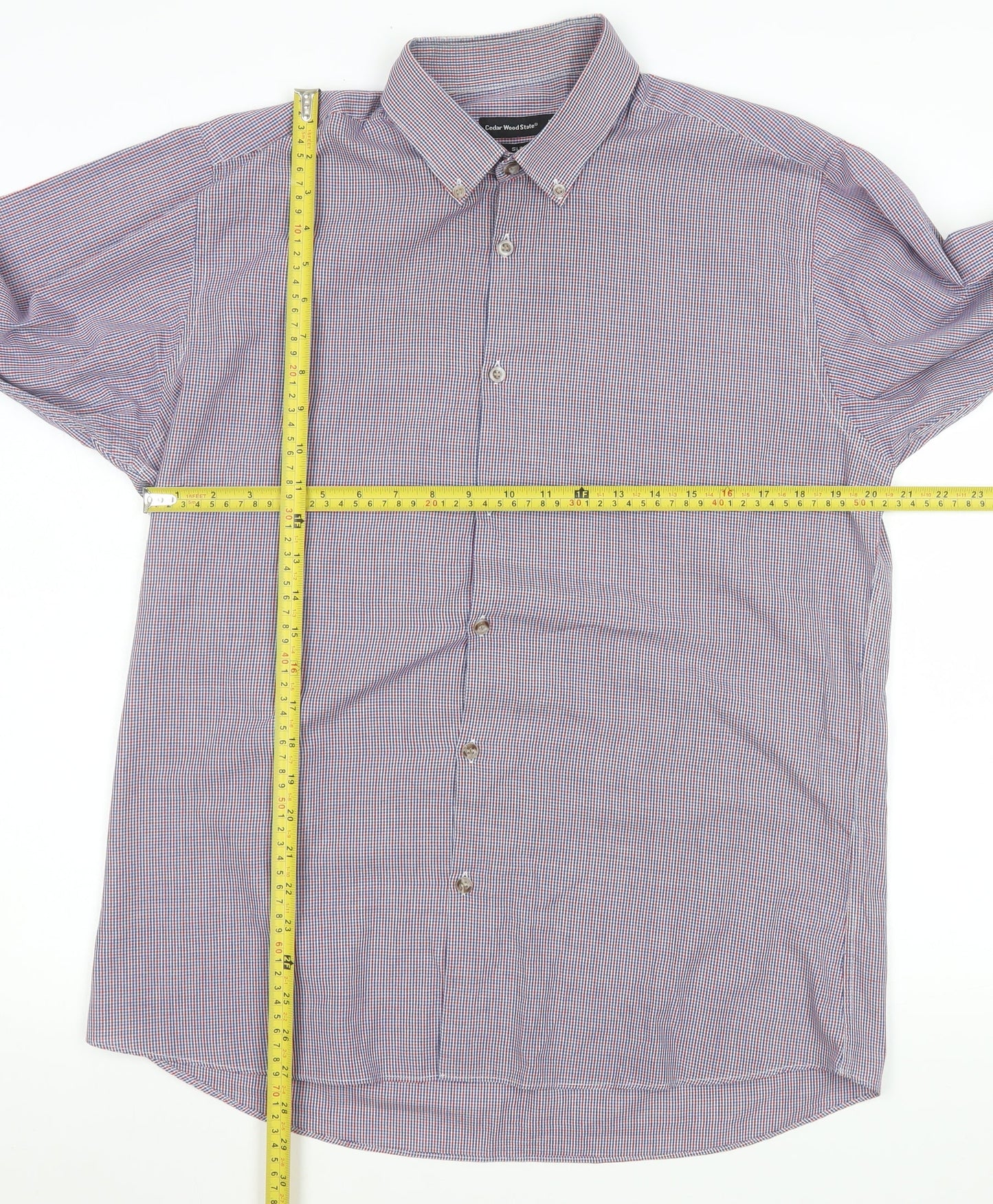 Mens UK Collar Size 16.5 Cedar Wood State Smart Multicoloured  Dress Shirt