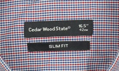 Mens UK Collar Size 16.5 Cedar Wood State Smart Multicoloured  Dress Shirt
