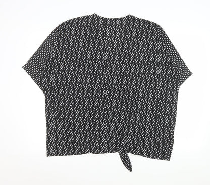 Womens UK Size M/L QED London Black Cropped Blouse