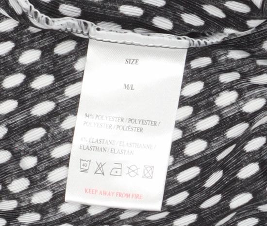 Womens UK Size M/L QED London Black Cropped Blouse