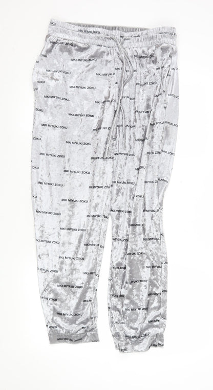 Womens UK Size M MKI MIYUKI ZOKU Regular Fit Jogger Grey Trousers