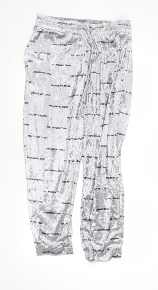 Womens UK Size M MKI MIYUKI ZOKU Regular Fit Jogger Grey Trousers