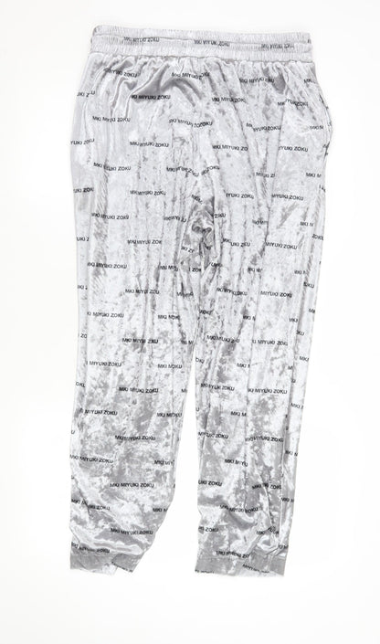 Womens UK Size M MKI MIYUKI ZOKU Regular Fit Jogger Grey Trousers