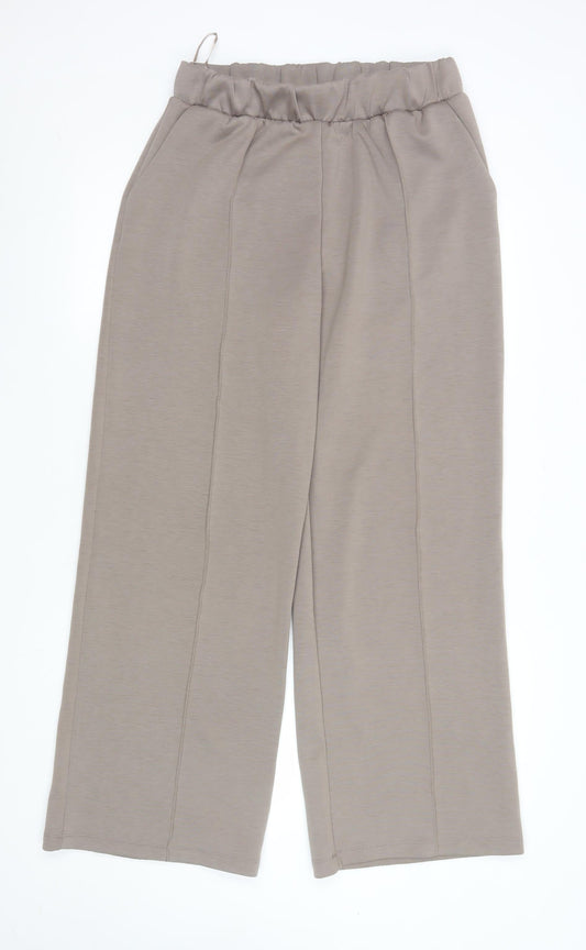 Womens UK Size M Dunnes Stores Regular Fit Cropped Beige Trousers