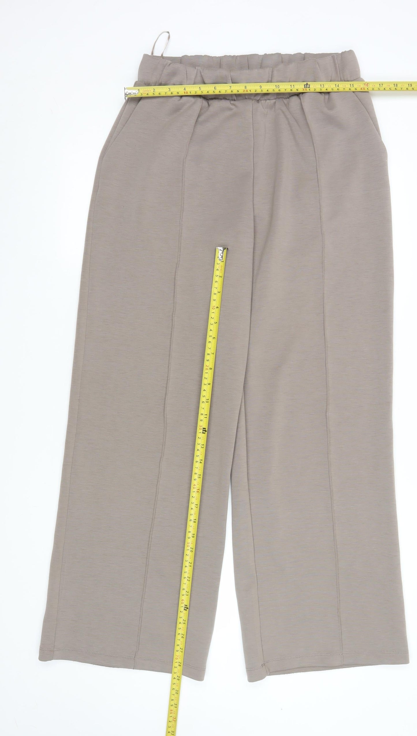 Womens UK Size M Dunnes Stores Regular Fit Cropped Beige Trousers