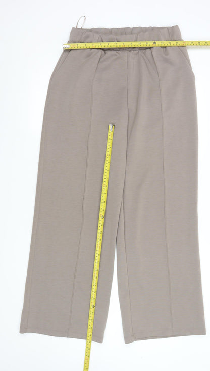 Womens UK Size M Dunnes Stores Regular Fit Cropped Beige Trousers