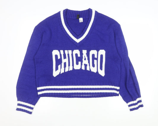 Womens UK Size S H&M Blue Pullover Jumper