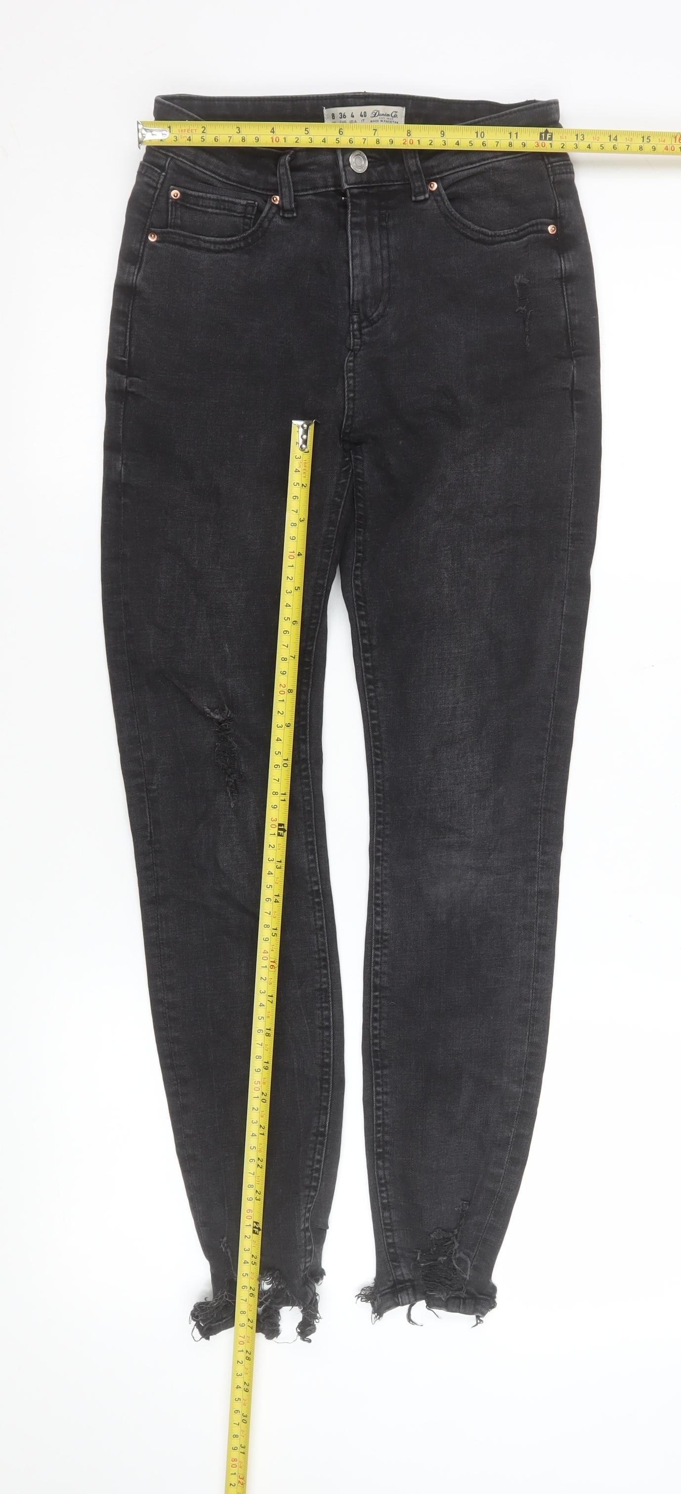 Womens UK Size 8 Denim Co. Slim Fit Skinny Black Jeans