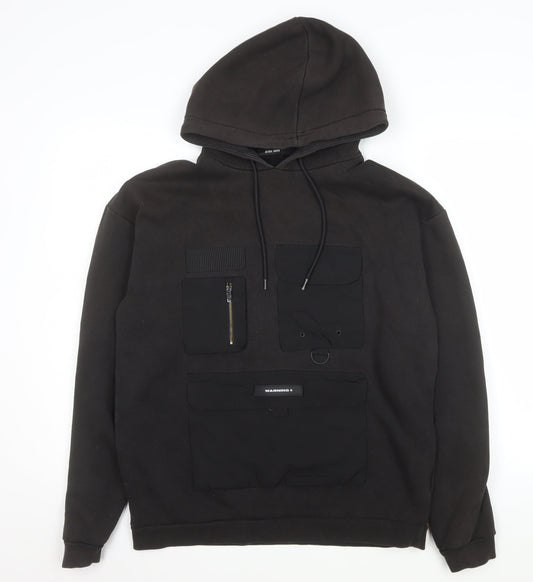 Mens UK Size M Black Squad Black Pullover Hoodie