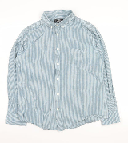 Mens UK Collar Size L Dunnes Stores Smart Blue  Dress Shirt