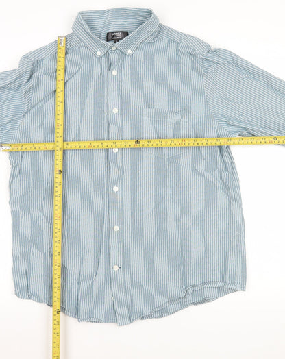 Mens UK Collar Size L Dunnes Stores Smart Blue  Dress Shirt