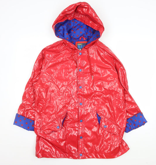 Womens UK Size L Denim Co Red Rain Coat