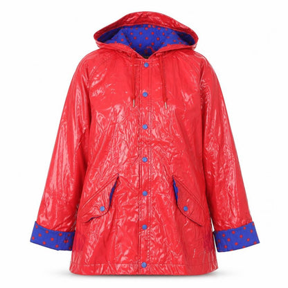 Womens UK Size L Denim Co Red Rain Coat