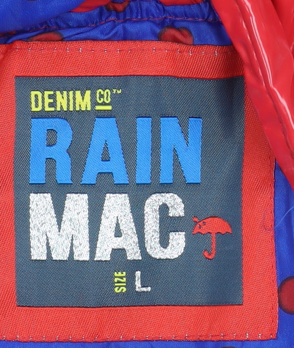 Womens UK Size L Denim Co Red Rain Coat
