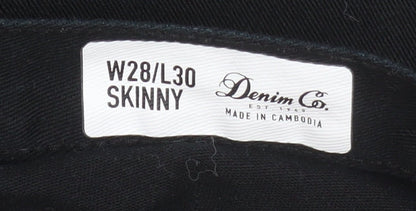 Womens UK Size 10 Denim Co Classic Fit Skinny Black Jeans
