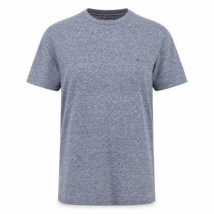 Front view of Tommy Hilfiger Blue Crew Neck Short Sleeve T-Shirt, size L