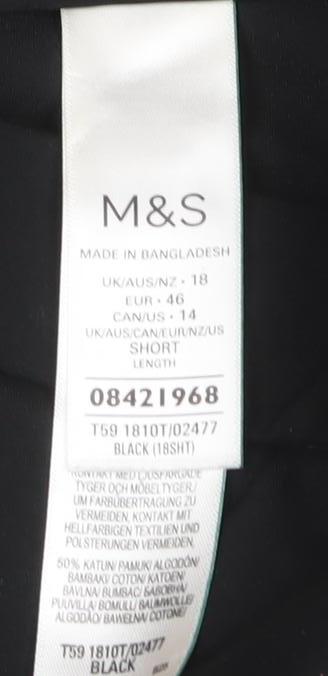 Mens UK Size 18 Marks and Spencer Regular Fit Casual Black Trousers