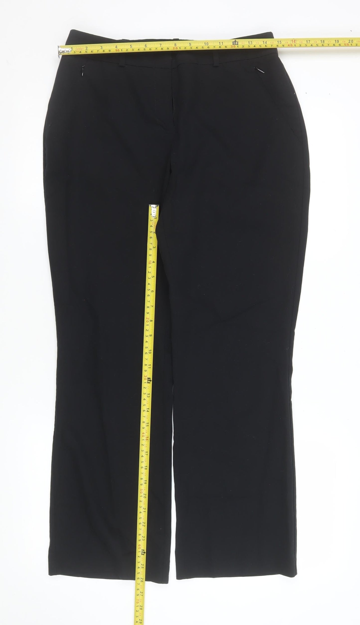 Womens UK Size 10 Dunnes Stores Regular Fit Dress Pants Black Trousers