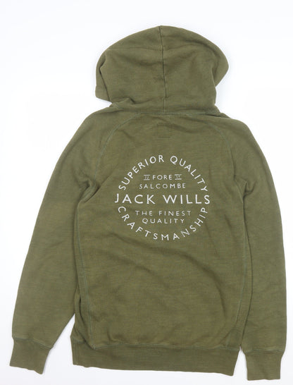 Mens UK Size S Jack Wills Green Pullover Hoodie