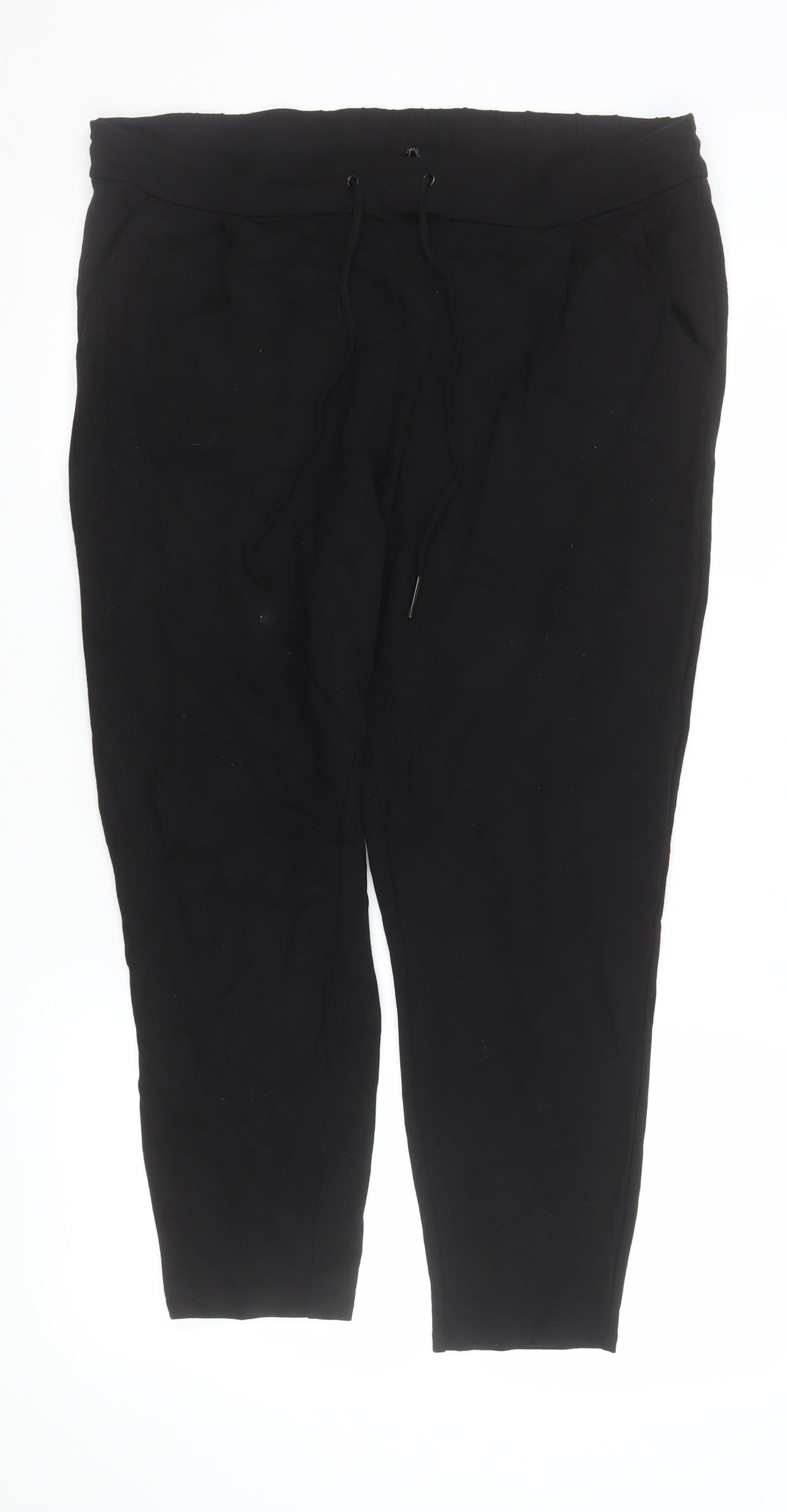 Womens UK Size XL VERO MODA Relaxed Fit Jogger Black Trousers
