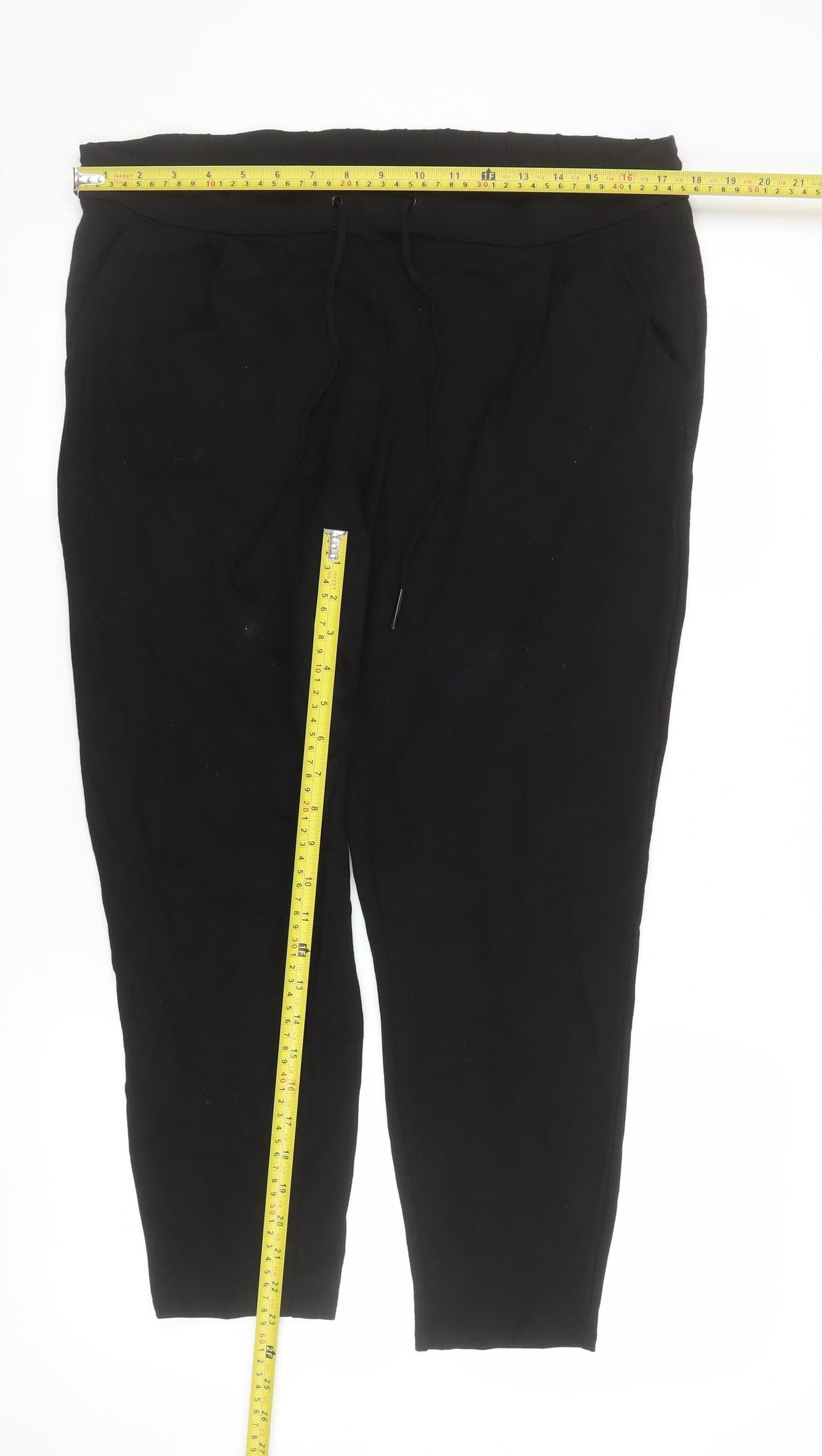 Womens UK Size XL VERO MODA Relaxed Fit Jogger Black Trousers