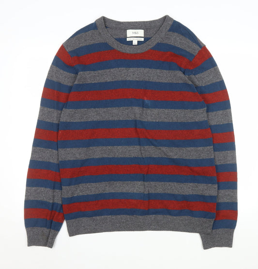 Mens UK Size L Marks and Spencer Multicoloured Pullover Jumper