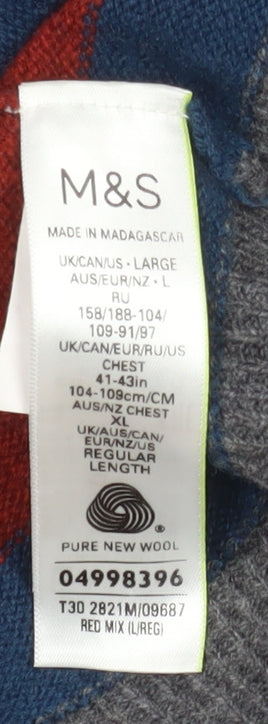 Mens UK Size L Marks and Spencer Multicoloured Pullover Jumper