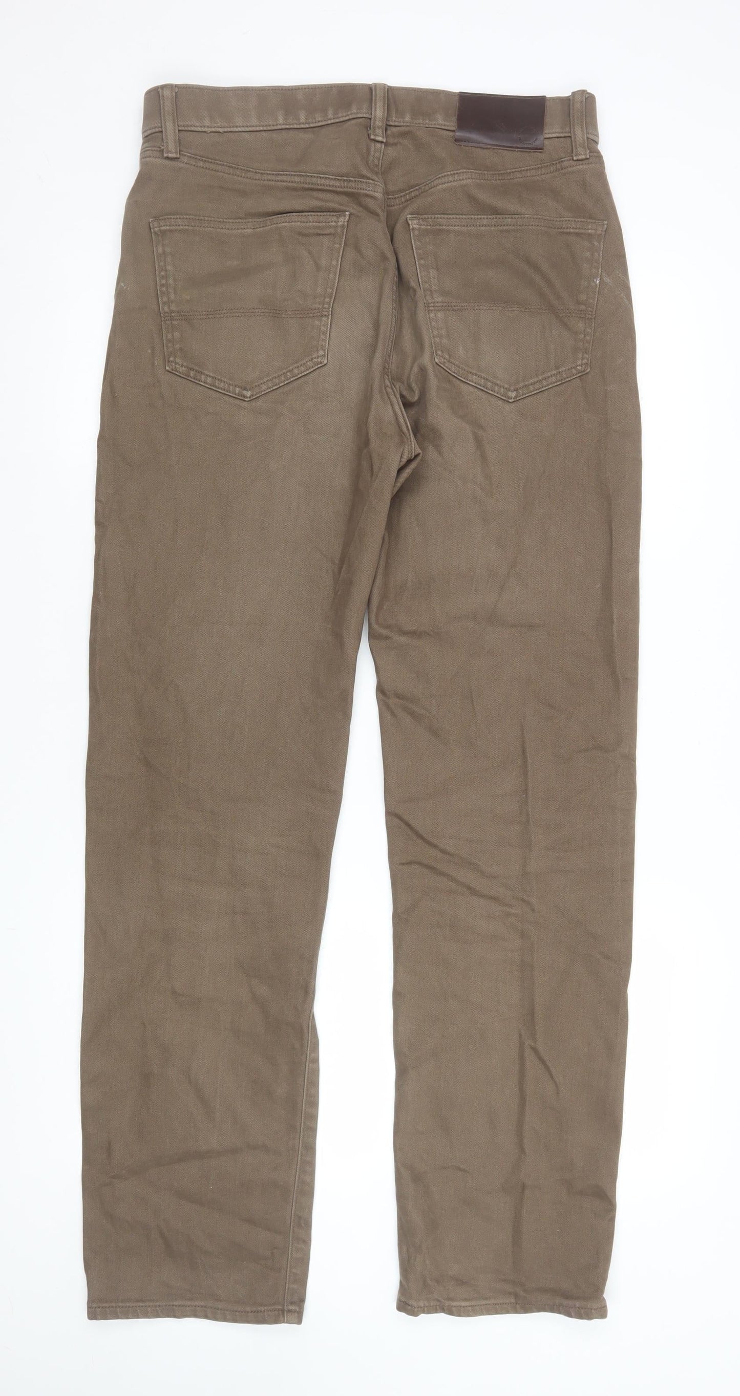 Mens UK Size M Marks and Spencer Regular Fit Straight Brown Jeans