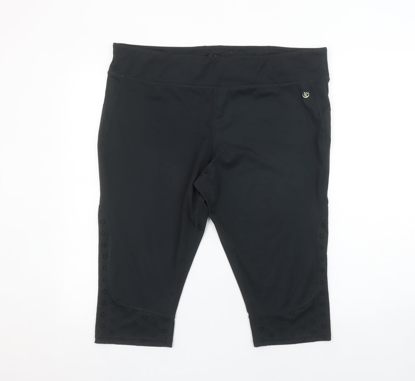 Womens UK Size XL Dunnes Stores Slim Fit Capri Black Leggings