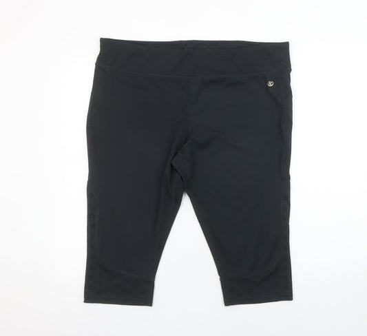 Womens UK Size XL Dunnes Stores Slim Fit Capri Black Leggings