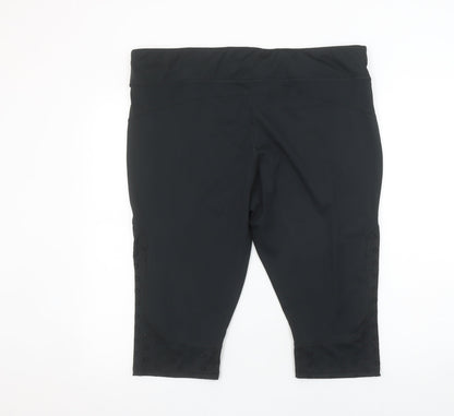 Womens UK Size XL Dunnes Stores Slim Fit Capri Black Leggings