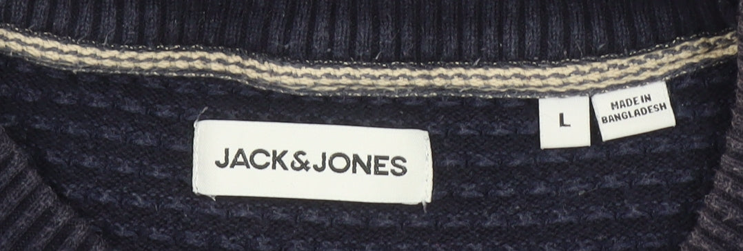 Mens UK Size L JACK & JONES Blue Pullover Jumper