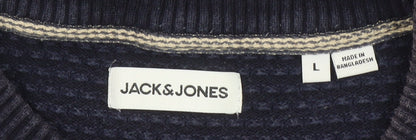 Mens UK Size L JACK & JONES Blue Pullover Jumper