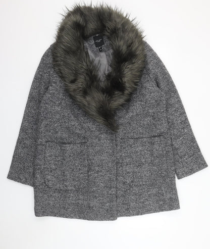Womens UK Size 18 New Look Grey Overcoat