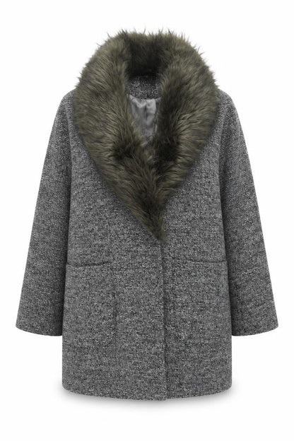 Womens UK Size 18 New Look Grey Overcoat