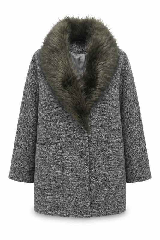 Womens UK Size 18 New Look Grey Overcoat