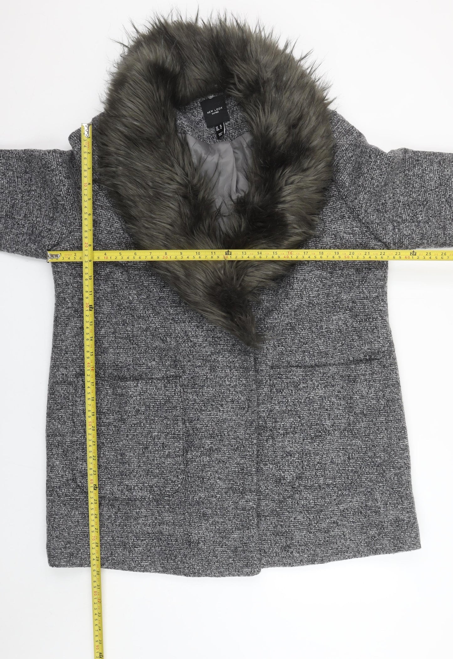Womens UK Size 18 New Look Grey Overcoat