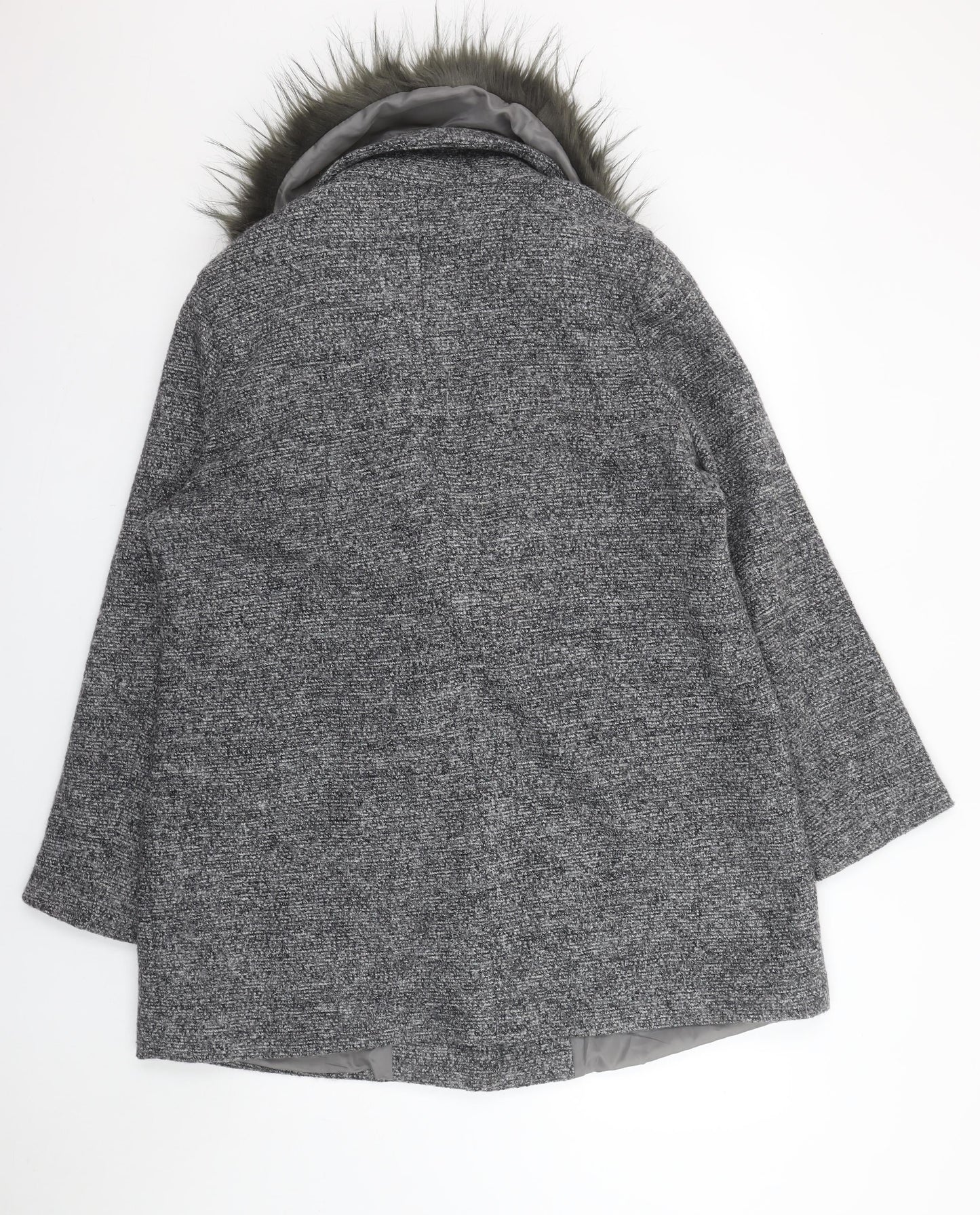 Womens UK Size 18 New Look Grey Overcoat