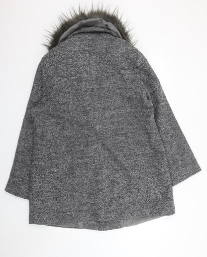 Womens UK Size 18 New Look Grey Overcoat