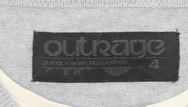 Mens UK Size L Outrage Grey Henley Jumper