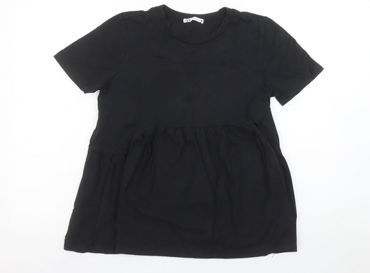 Womens UK Size 8 Zara Black Tunic Blouse