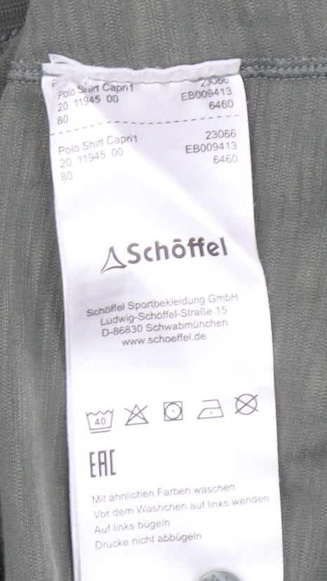 Womens UK Size M Schöffel Green Basic Polo