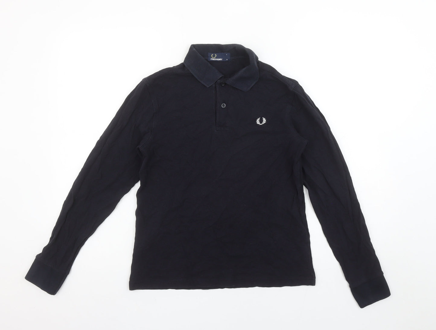 Boys UK Size M Fred Perry Black Basic Polo