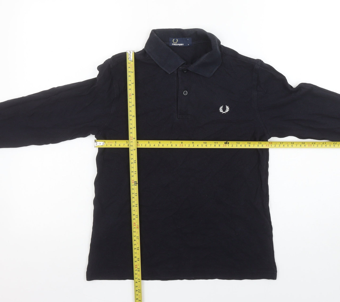 Boys UK Size M Fred Perry Black Basic Polo
