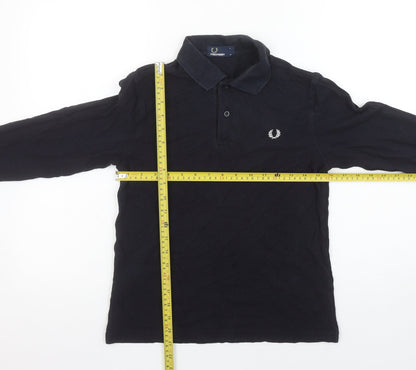 Boys UK Size M Fred Perry Black Basic Polo