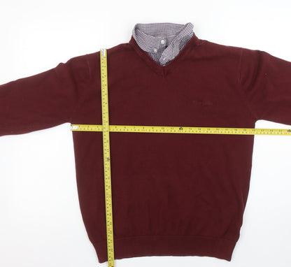 Mens UK Size M Pierre Cardin Red Pullover Jumper